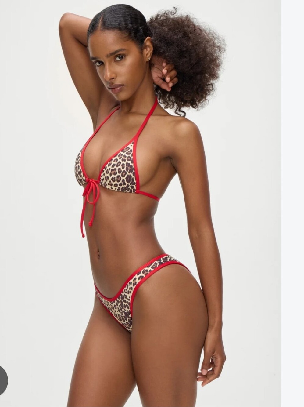 New!Frankie's Bikinis Dove Leopard Print Bikini Bottom